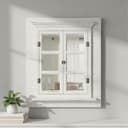 Mucola Wandspiegel Braun mit Fensterläden und 6 Bilderrahmen Bild 2