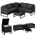 STEELSØN Gartenlounge-Set Alniyat 4-tlg. Schwarz Anthrazit Polyrattan Bild 2