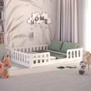 CADANI Kinderbett MONTE Bodenbett Weiß 2in1 Montessori Bild 2
