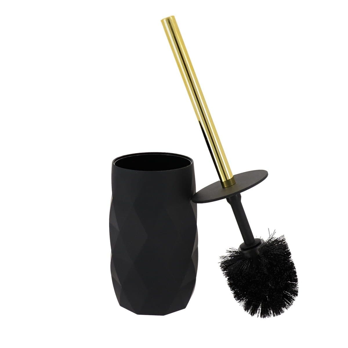 LikeKa Badaccessoire-Set Schwarz/Gold Seifenspender Toilettenbürste Seifenschale Kosmetikeimer - Bild 2
