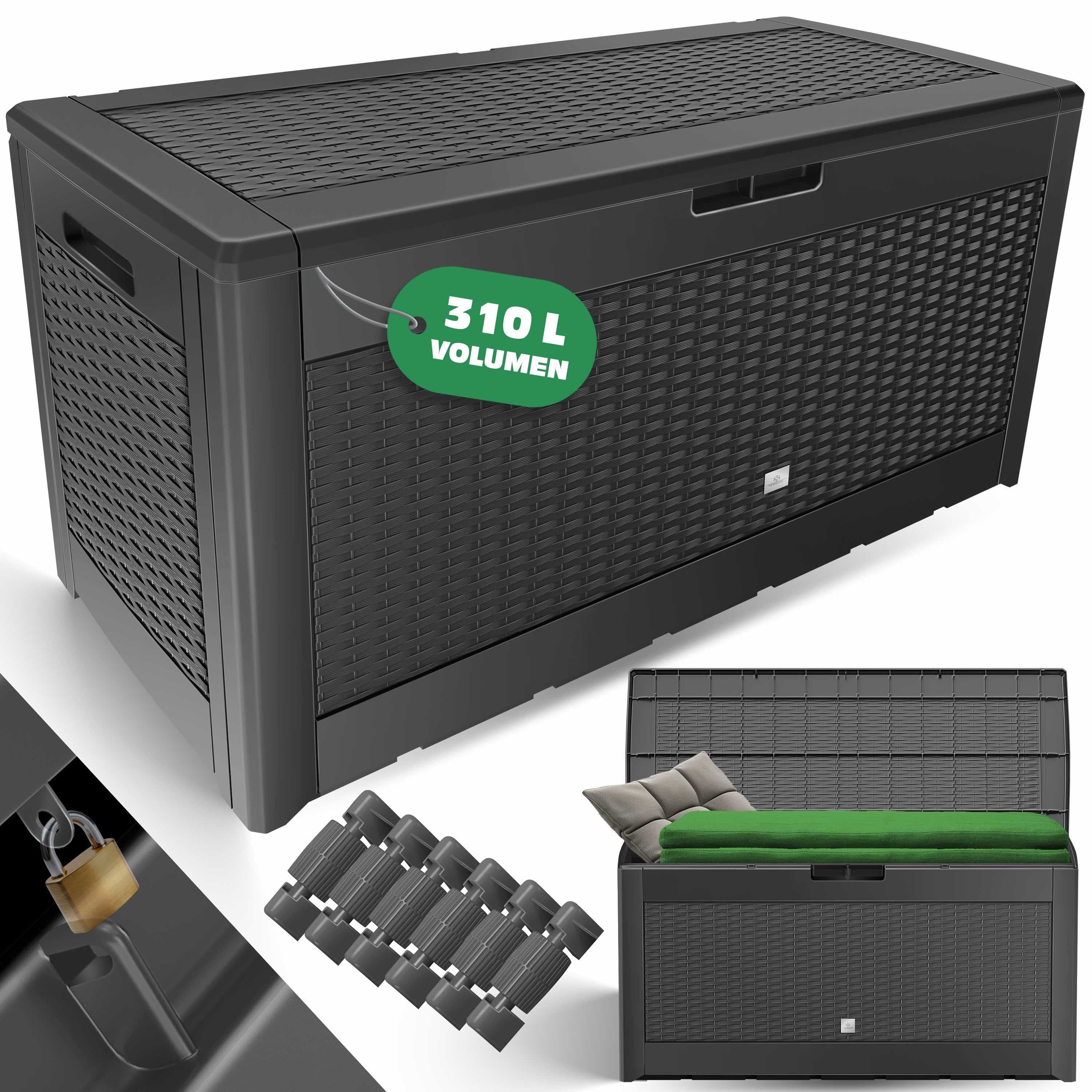 KESSER Auflagenbox 310 Liter mit Rollen Rattanoptik Wetterfest - Bild 2
