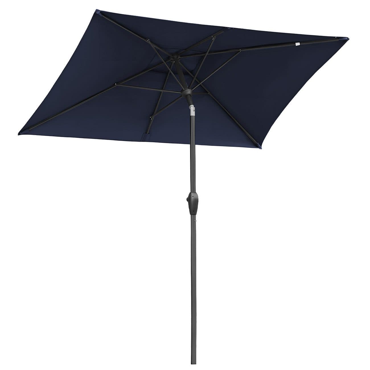 Sekey Rechteckiger Aluminium Sonnenschirm Marineblau mit Kurbel - Bild 2
