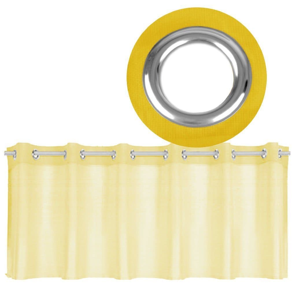 Bestgoodies Bistrogardine mit Ösen Transparent Gelb Voile - Bild 2