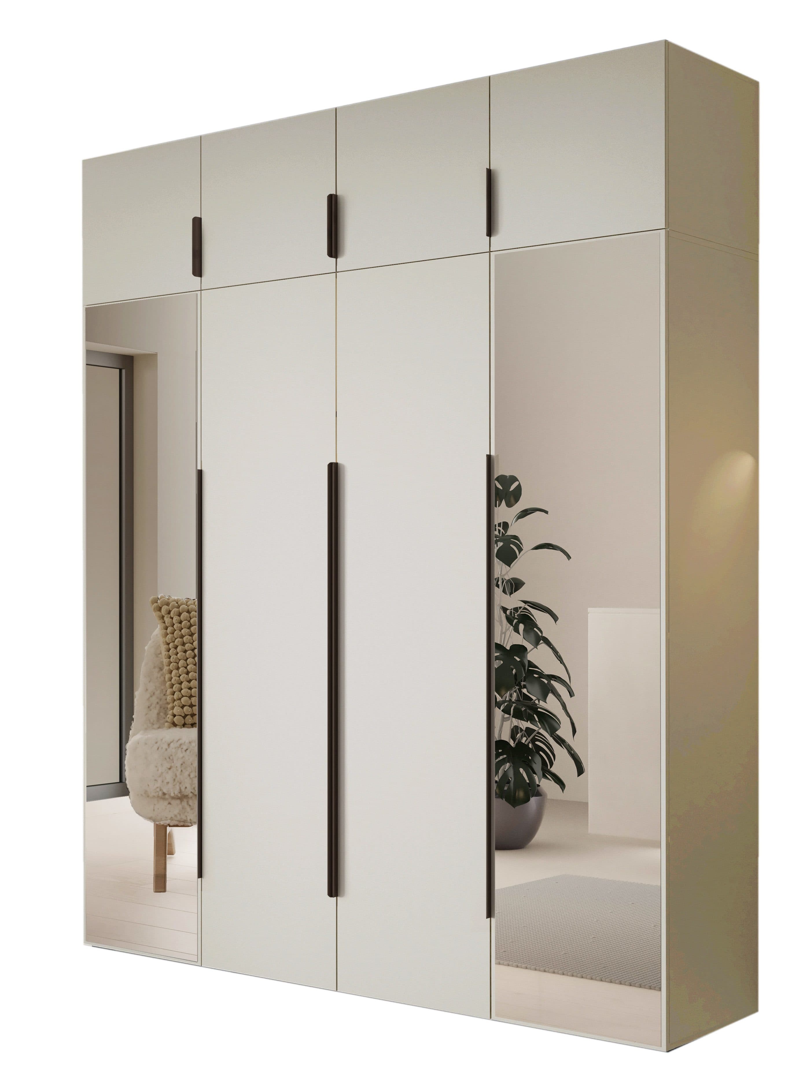 Compleo Kleiderschrank mit Aufsatz, Hochschrank, Spiegelschrank STELLS - Bild 2