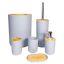 Intirilife Badaccessoire-Set 6-tlg. Grau Bambus Bild 2