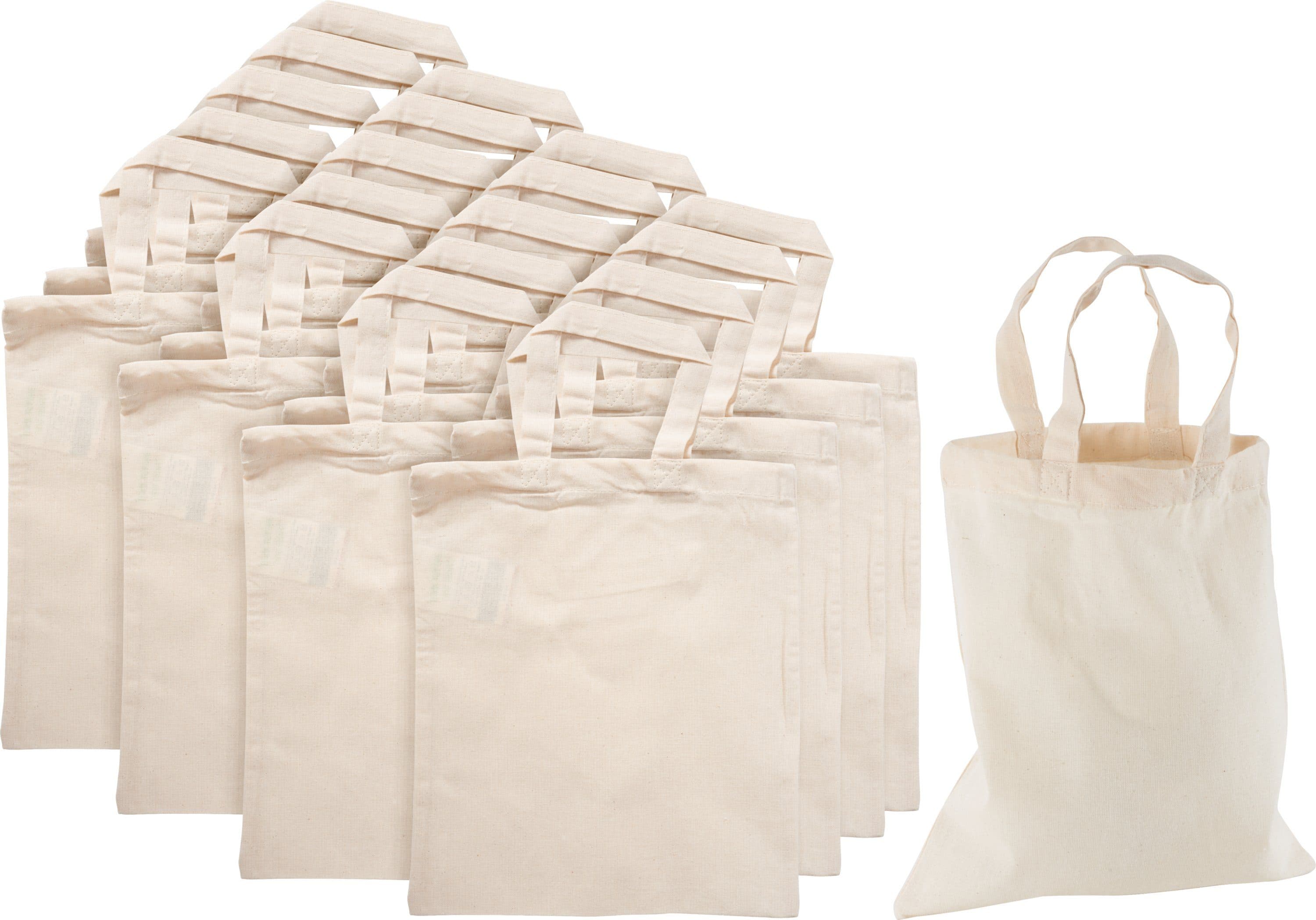 VBS XXL Aufbewahrungstasche 20 Stück Baumwolle Naturweiß