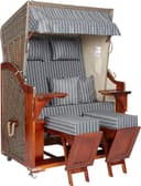 WebaVita Strandkorb Karibik 2-Sitzer Grau Polyrattan Bild 2