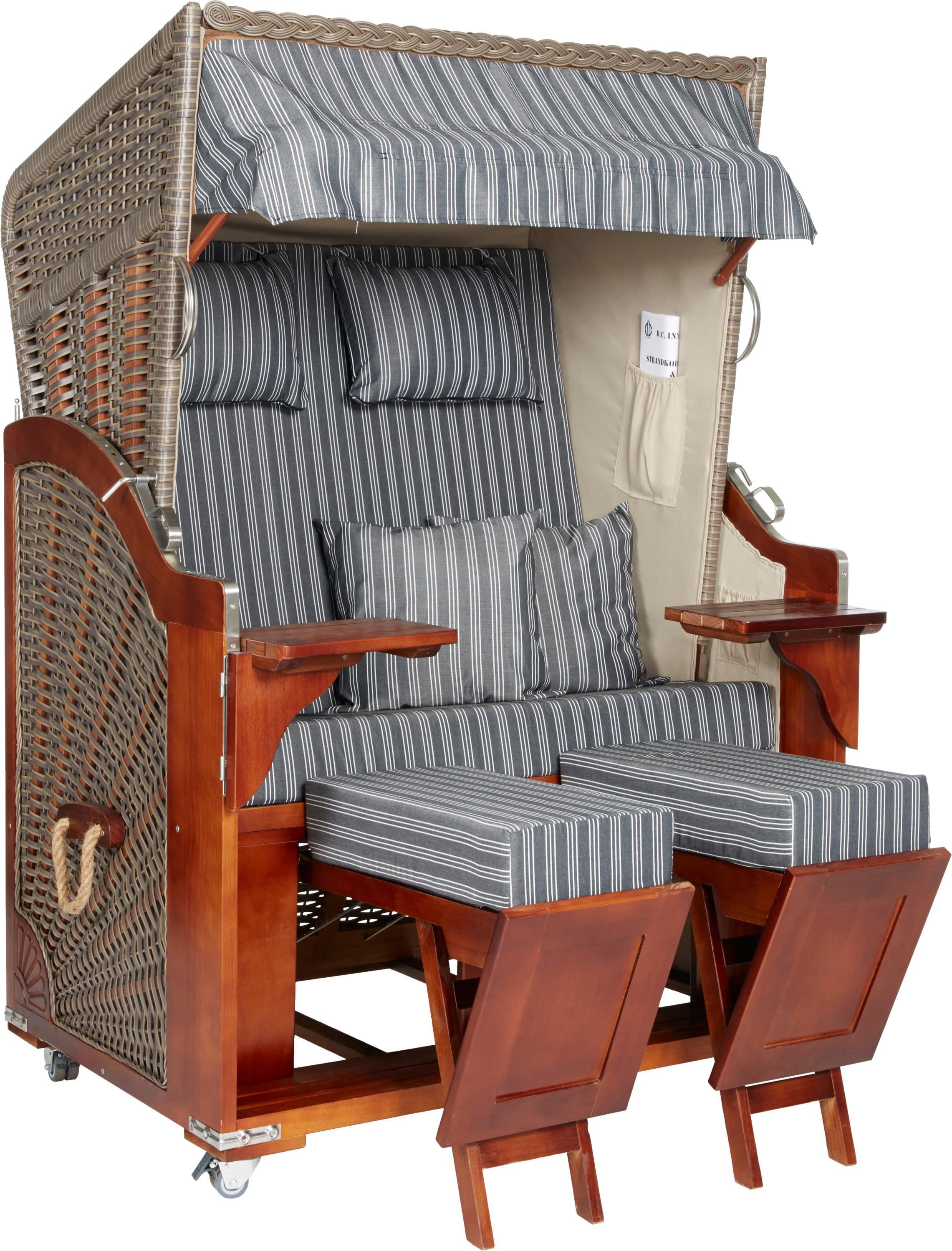 WebaVita Strandkorb Karibik 2-Sitzer Grau Polyrattan - Bild 2