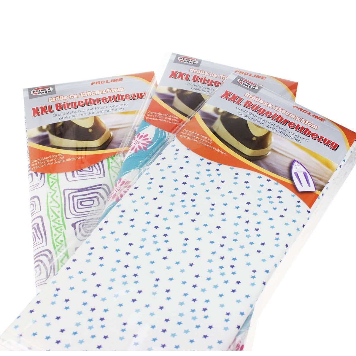 Reinex Bügelbrettbezug XXL 150x51cm mit Justierbändchen