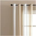 Jibenhome Schiebegardine 2 Stück Gestreift Beige Transparent Bild 2