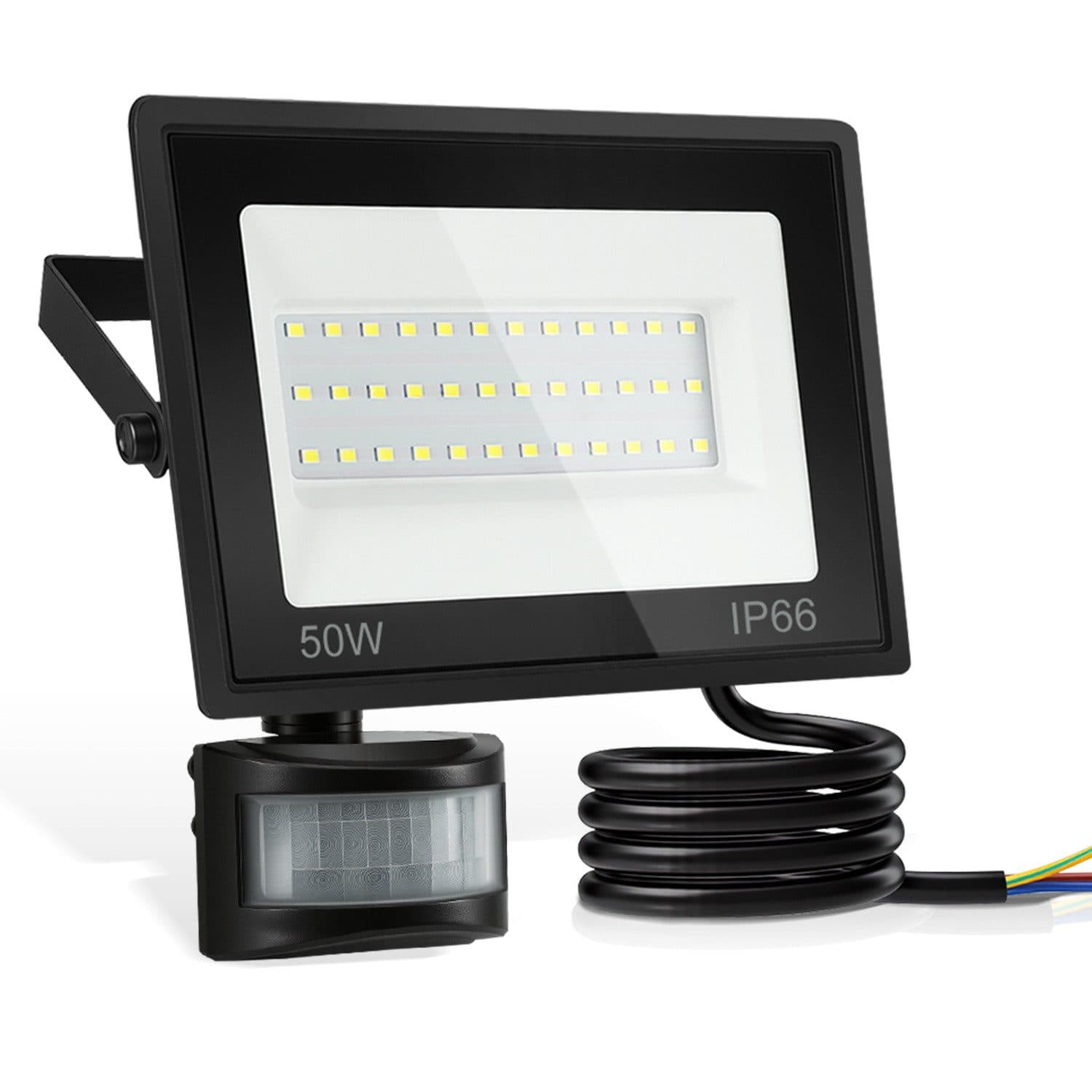 Clanmacy LED Flutlichtstrahler 50W Außenleuchte Kaltweiß Bewegungsmelder - Bild 2