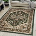Mazovia Orientteppich EUFRAT Orientalisch Blumenmuster Kurzflor Grün/Schwarz Bild 2