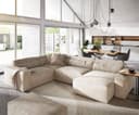 DELIFE Wohnlandschaft Sirpio Cord Beige Recamiere Variabel Bild 2