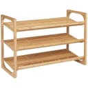 HOMCOM Schuhregal Bambus 9 Paar Schuhablage mit Griff Bild 2