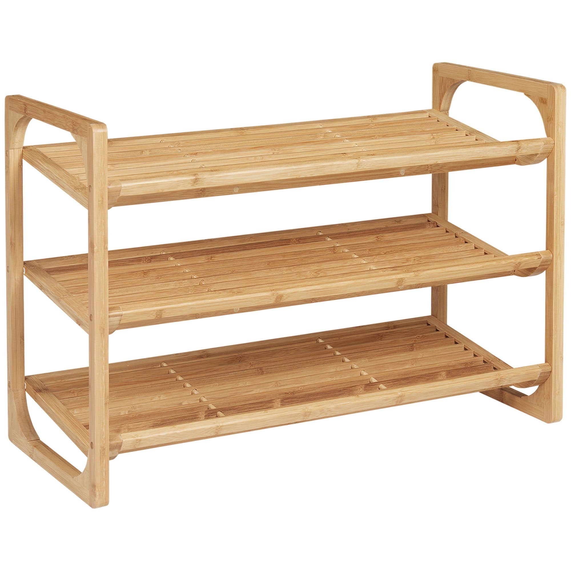 HOMCOM Schuhregal Bambus 9 Paar Schuhablage mit Griff - Bild 2