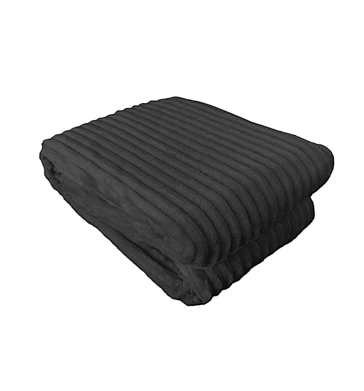 VewoTex Wohndecke Kuscheldecke Cord-Optik Anthrazit - Bild 2