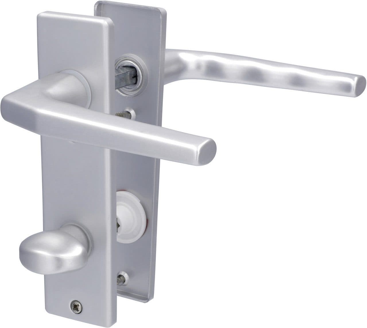 Alpertec Drückergarnitur Florence Aluminium Silber Eckig WC