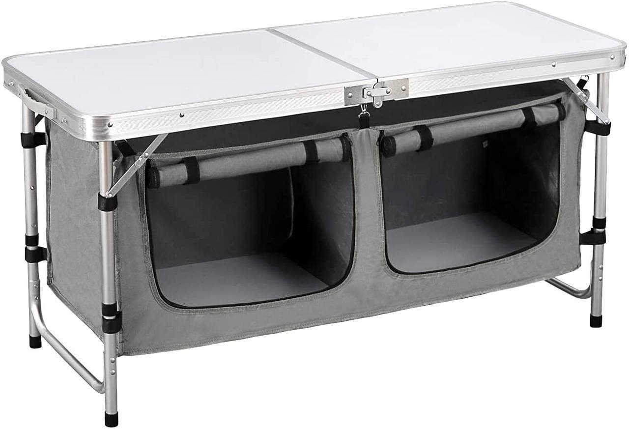Woltu Campingtisch Höhenverstellbar Silber mit Tragetasche - Bild 2