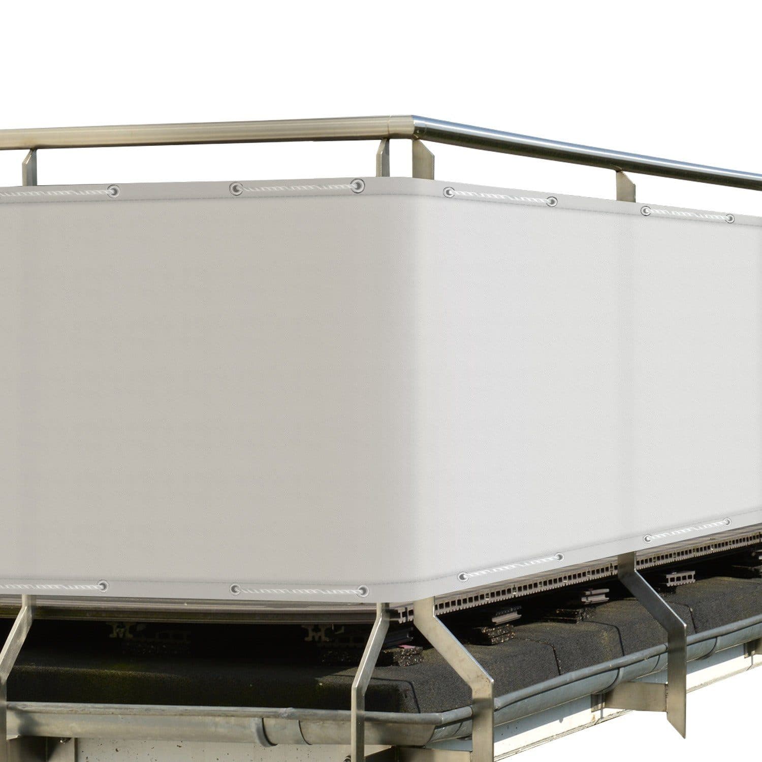 Sol Royal Balkonsichtschutz Weiß 90x300cm mit Ösen & Kordel - Bild 2
