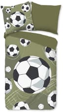 PURE luxury Collection Kinderbettwäsche Daan Grün Fußball Mikrofaser Bild 2