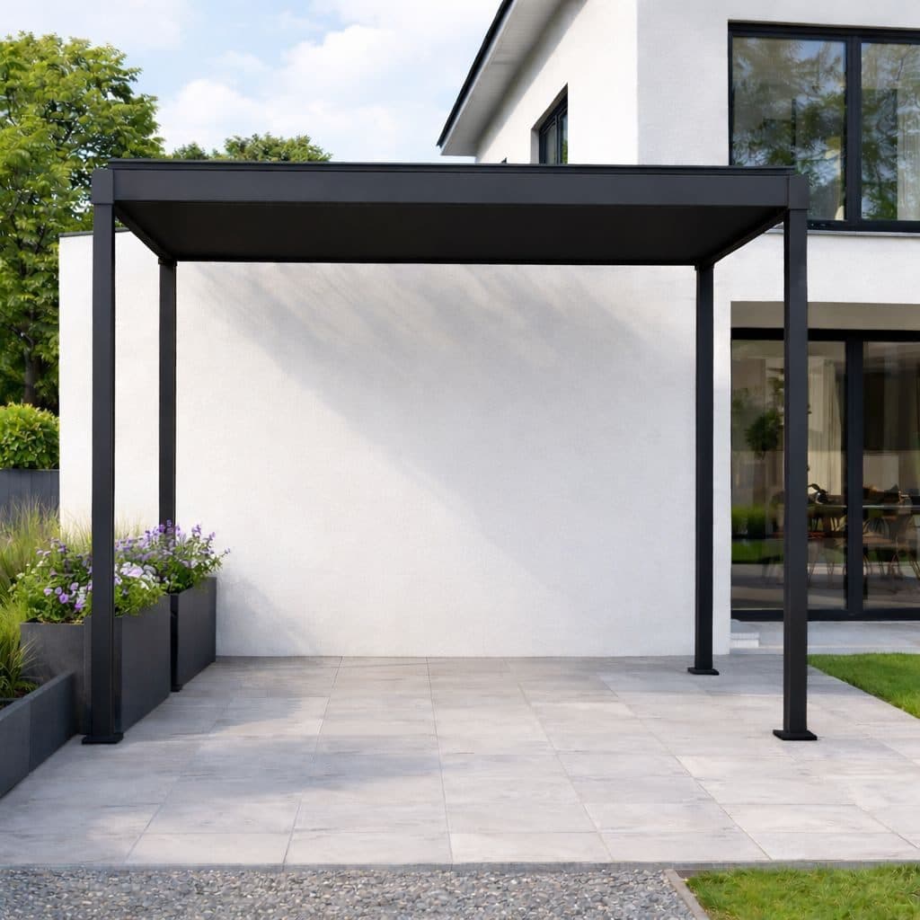 Stilvolle Pergola aus Stahl und Lamellen in Anthrazit - Bild 2