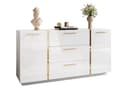 Lookway Kommode ONYX Hochglanz mit Goldgriffen Bild 2