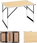 Woltu Campingtisch höhenverstellbar Braun Aluminium Bild 2