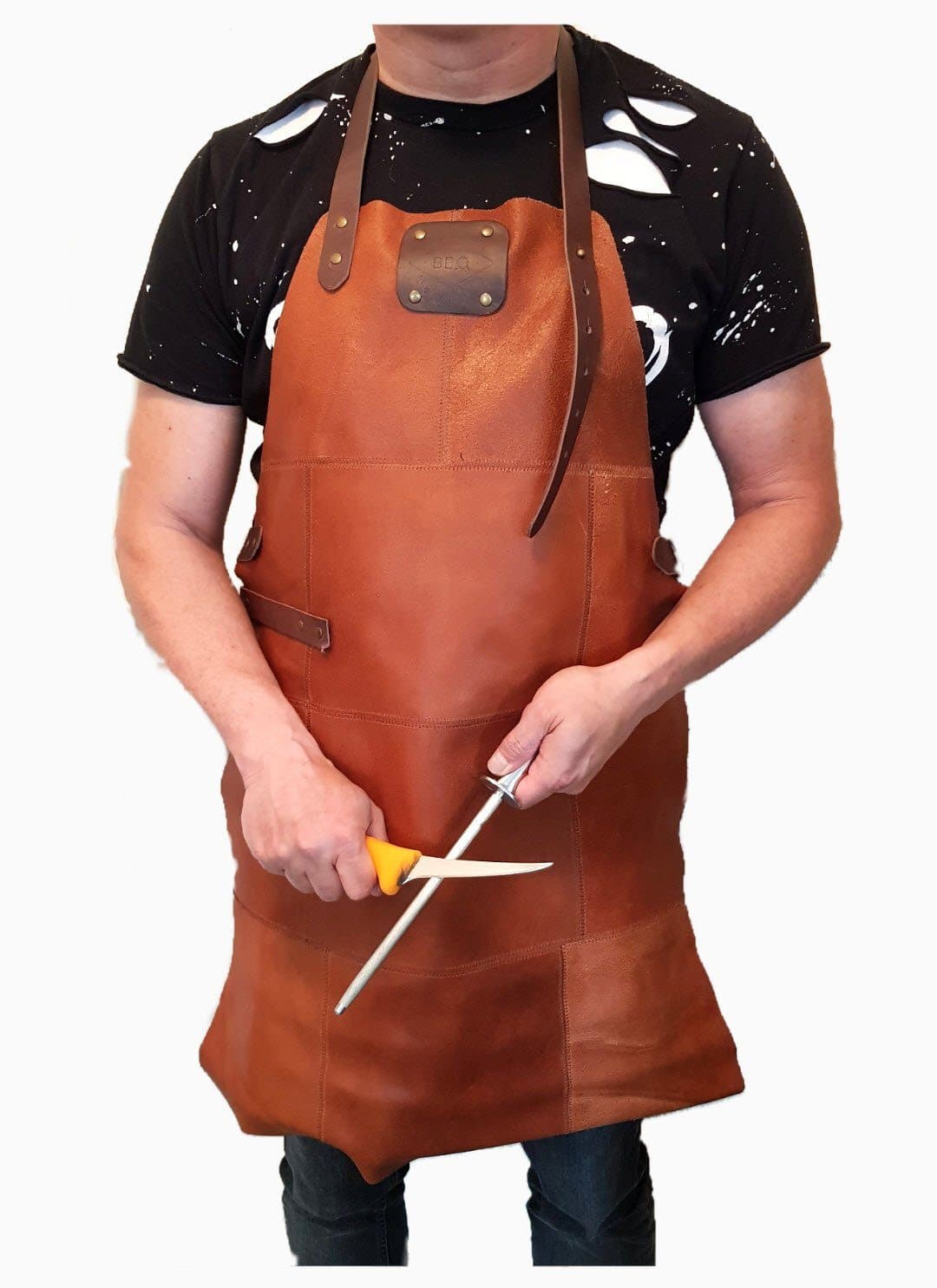 Spectrum Grillschürze Büffelleder 80 x 58 cm hellbraun