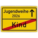 Tigerlino Poster Jugendweihe 2026 Ortsschild aus Kartonpapier Bild 2