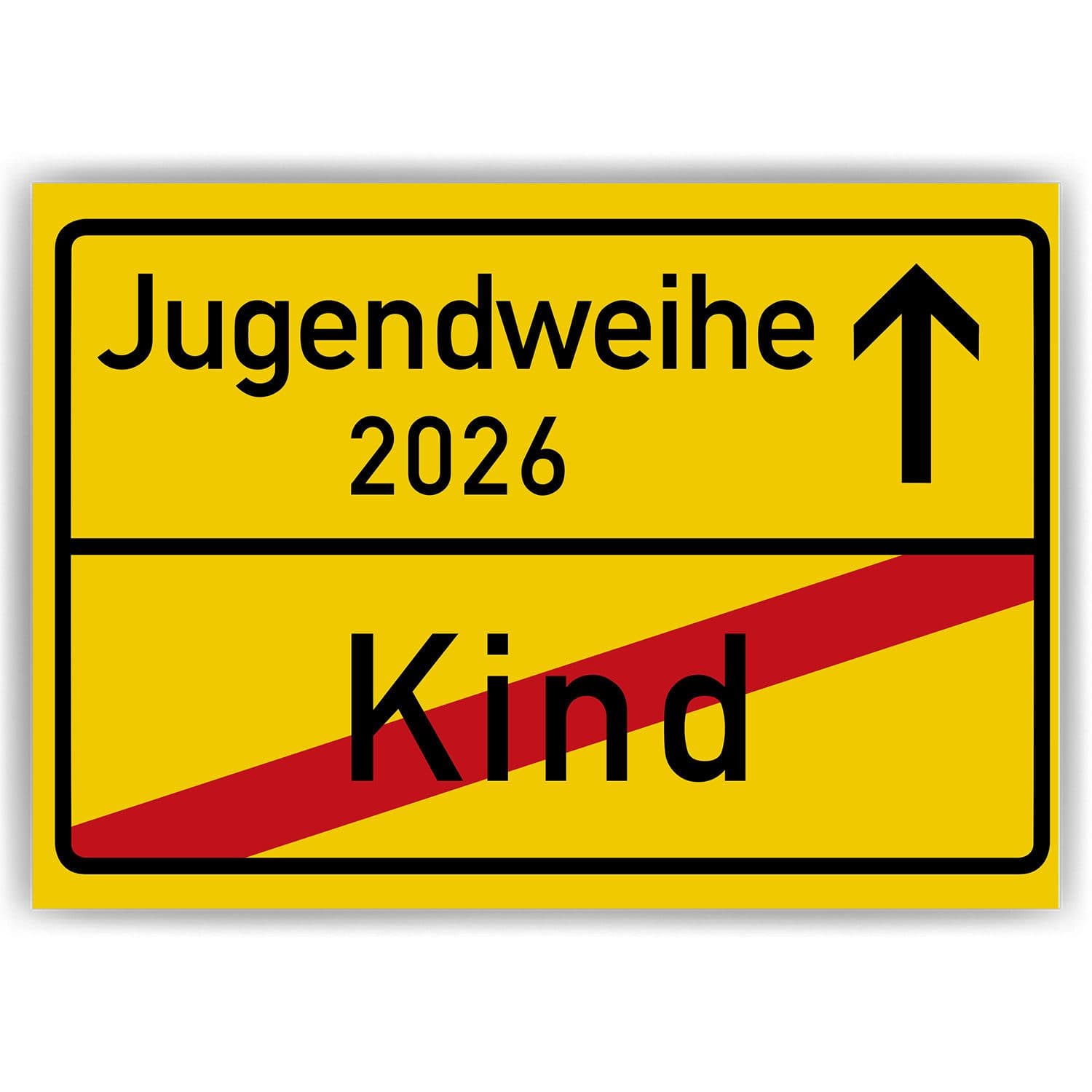 Tigerlino Poster Jugendweihe 2026 Ortsschild aus Kartonpapier - Bild 2