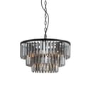 Qazqa Kronleuchter Amel 9-flammig Schwarz Rauchglas Modern E14 Bild 2