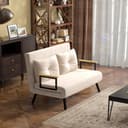 HOMCOM Schlafsofa Relaxsessel Beige mit Bettfunktion Bild 2