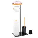 eluno WC-Garnitur Stand-WC 4in1 Schwarz Metall Bambus Bild 2