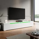 SONNI Lowboard 180 cm TV-Schrank Weiß Hochglanz Bild 2