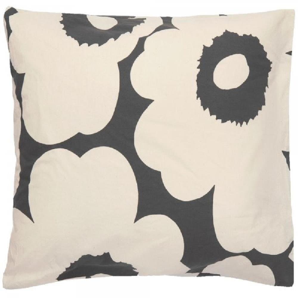 Marimekko Bettwäsche Kopfkissenbezug Unikko Charcoal-Off White 80x80cm - Bild 2