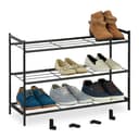 relaxdays Schuhregal Erweiterbar 3 Ebenen Schwarz Bild 2