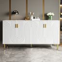 Flieks Sideboard Weiß Hochglanz mit Wellendesign Bild 2