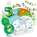 little Birthday Dino Party Set 133 Teile Grün Weiß Blau Bild 2