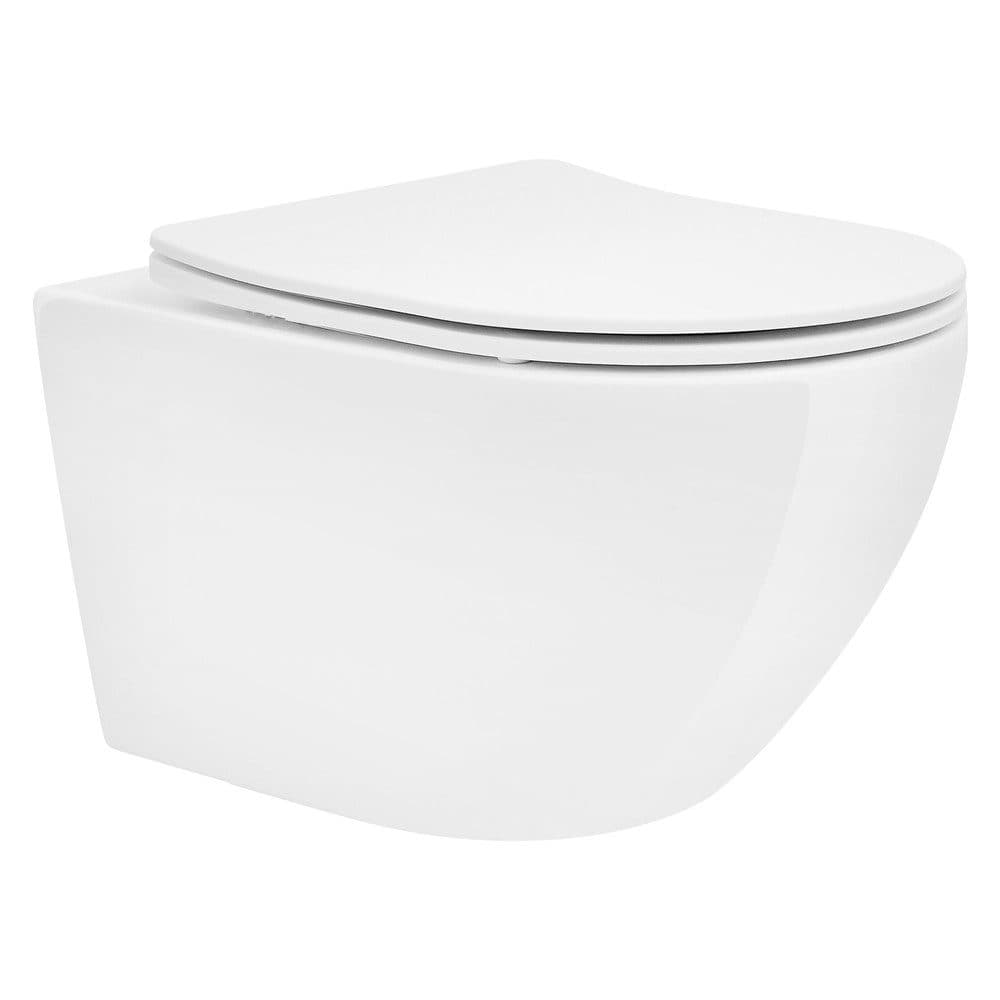 LuxeBath Hänge-WC Spülrandlos Weiß mit Softclose-Sitz & Tornadospülung - Bild 2