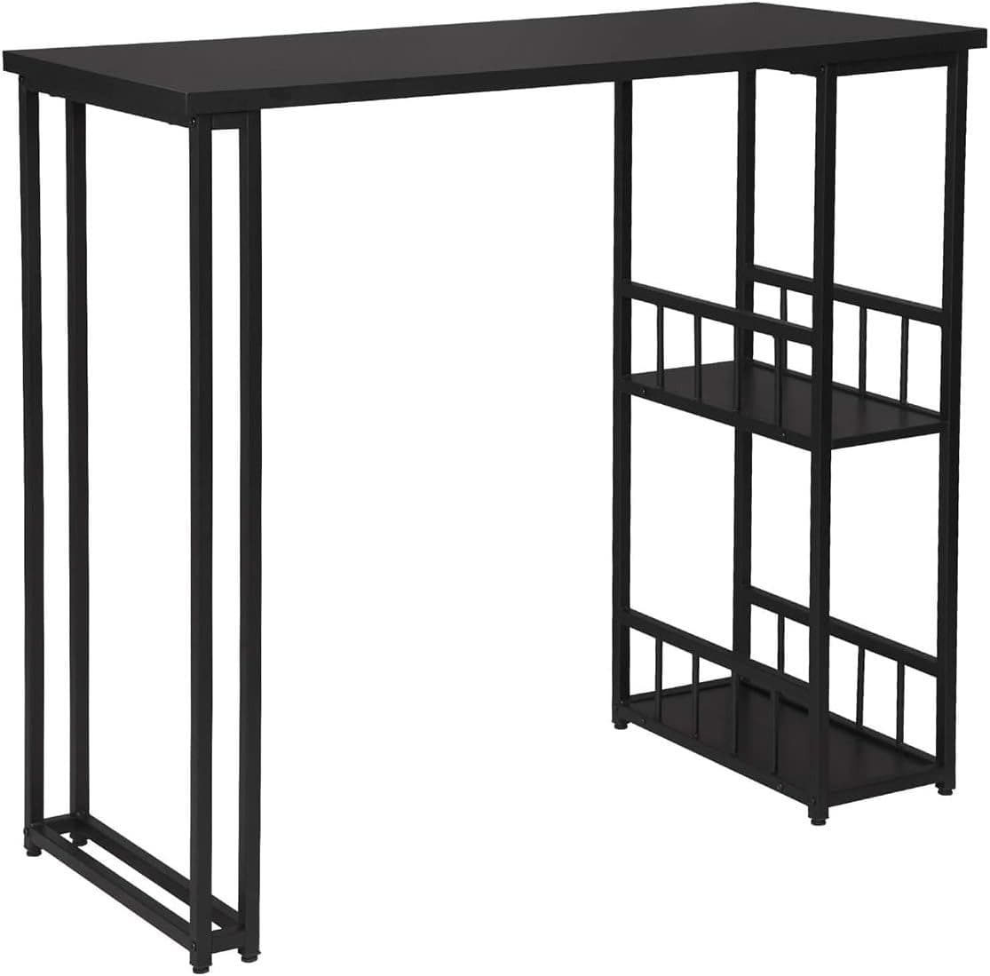 Woltu Bartisch mit 2 Ablageflächen aus Metallgestell & MDF - Bild 2