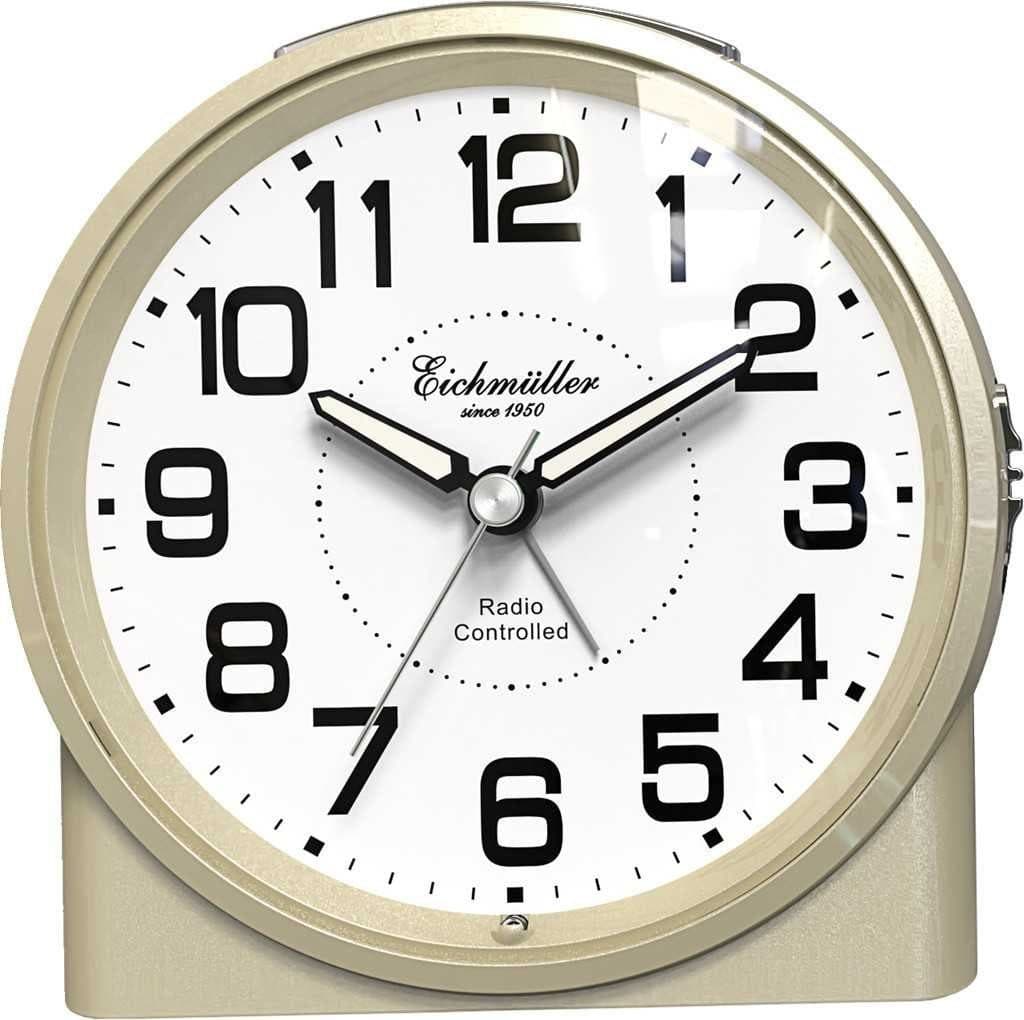 Eichmüller Funkwecker 9890-10 Gold Analog mit Funktechnologie
