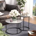 Vicco Couchtisch-Set Ottawa Weiß Marmor-Optik 2-teilig Bild 2