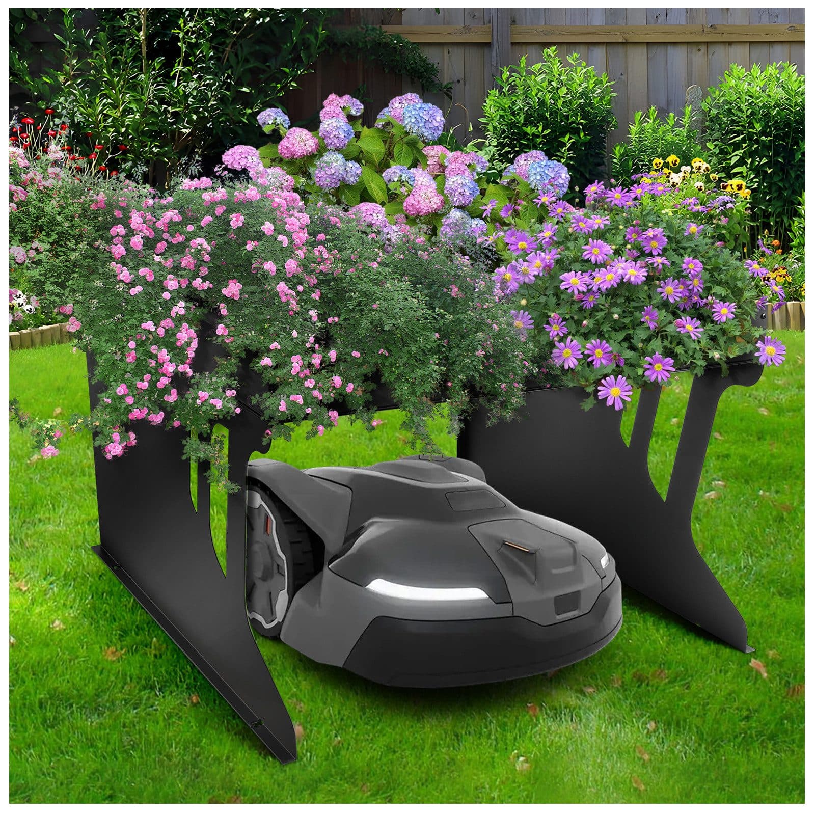XERSEK Mähroboter-Garage Stahl Schwarz - Bild 2