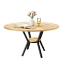 TWSOUL Esstisch Runder Küchentisch für 2-4 Personen, Esszimmertisch mit Ablage, 90x75 cm, Metallgestell Bild 2