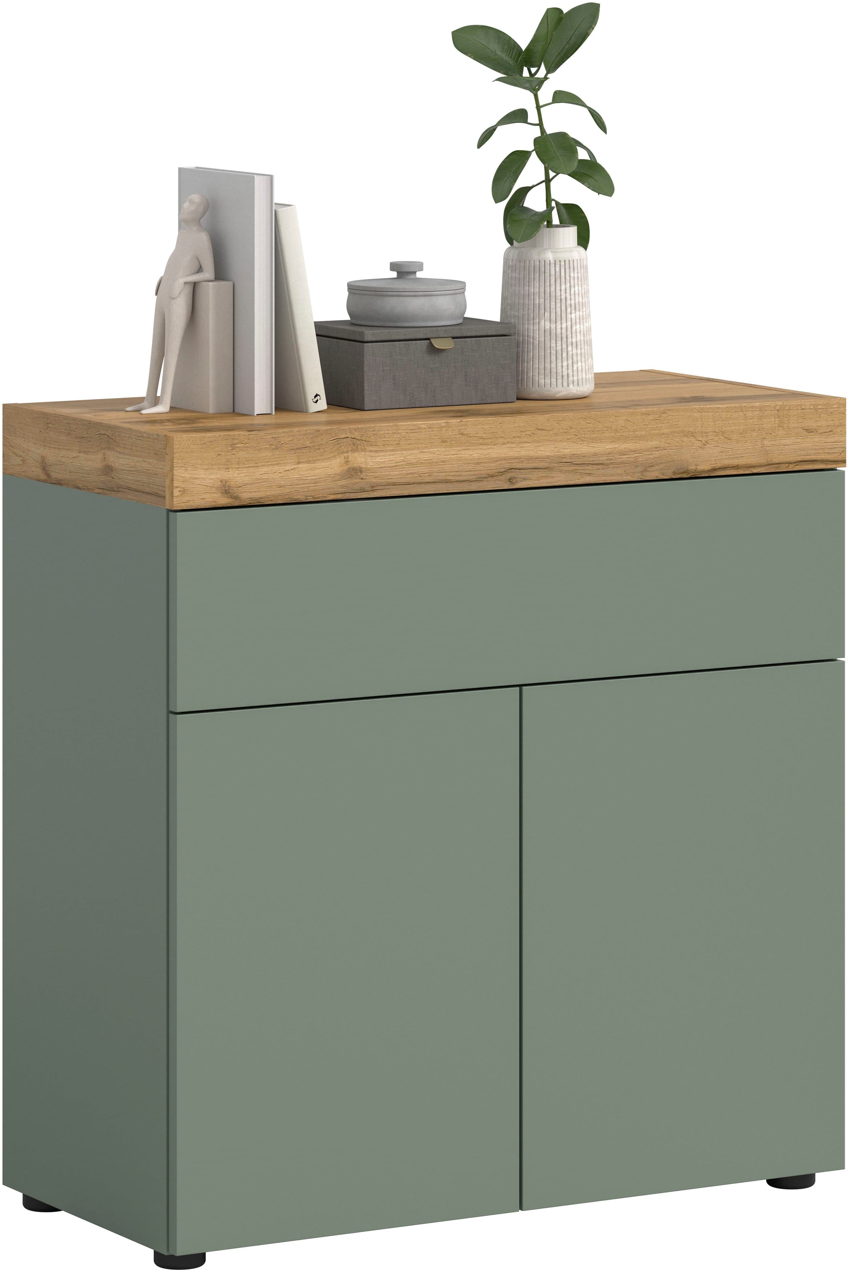 Kommode OTTO HOME MAMBO 77cm 2 Türen 1 Schubkasten Smoke Grün - Bild 2