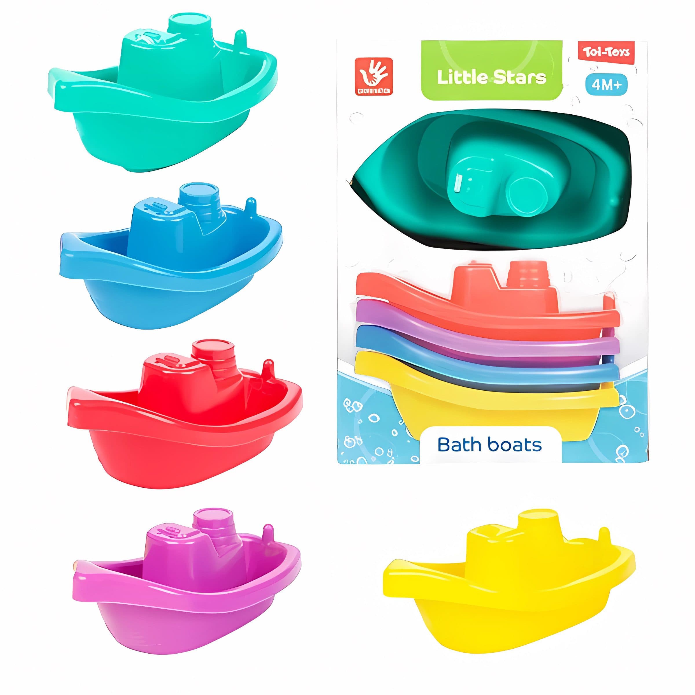 Toi-Toys Baby Badeboot Set 5-tlg. Bunt Schwimmend - Bild 2