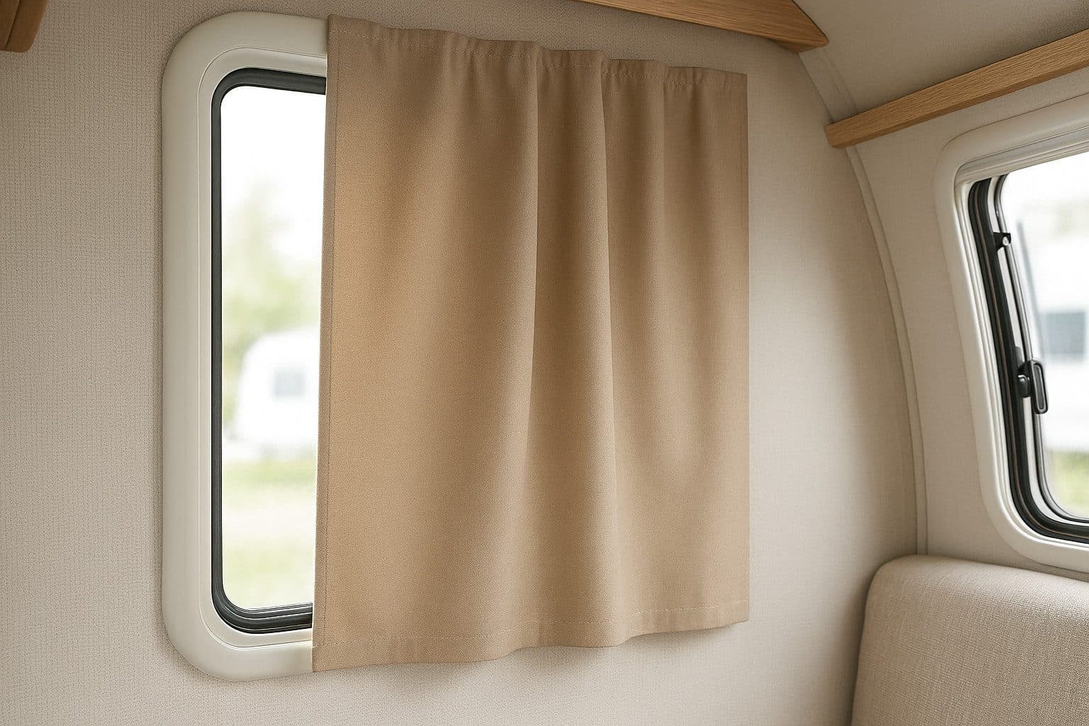novumfix Verdunkelungsvorhang Caravangardine Beige Kräuselband - Bild 2