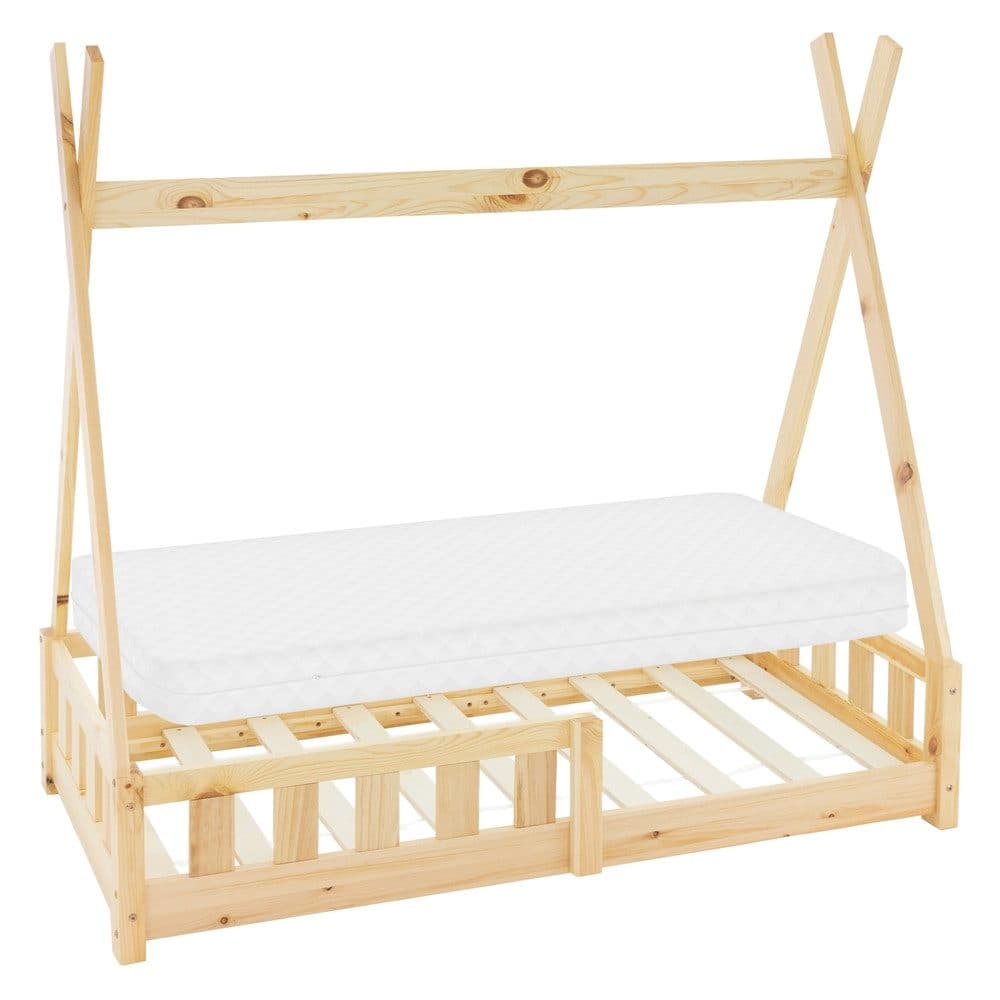 ML-DESIGN Spielbett Tipi Zeltbett Natur Kiefer mit Matratze - Bild 2