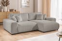 S-Style Möbel Ecksofa Mollis mit Schlaffunktion und Bettkasten Hellgrau Bild 2