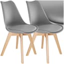 tectake Esszimmerstuhl Frederikke Grau Skandinavisch 2er Set Bild 2